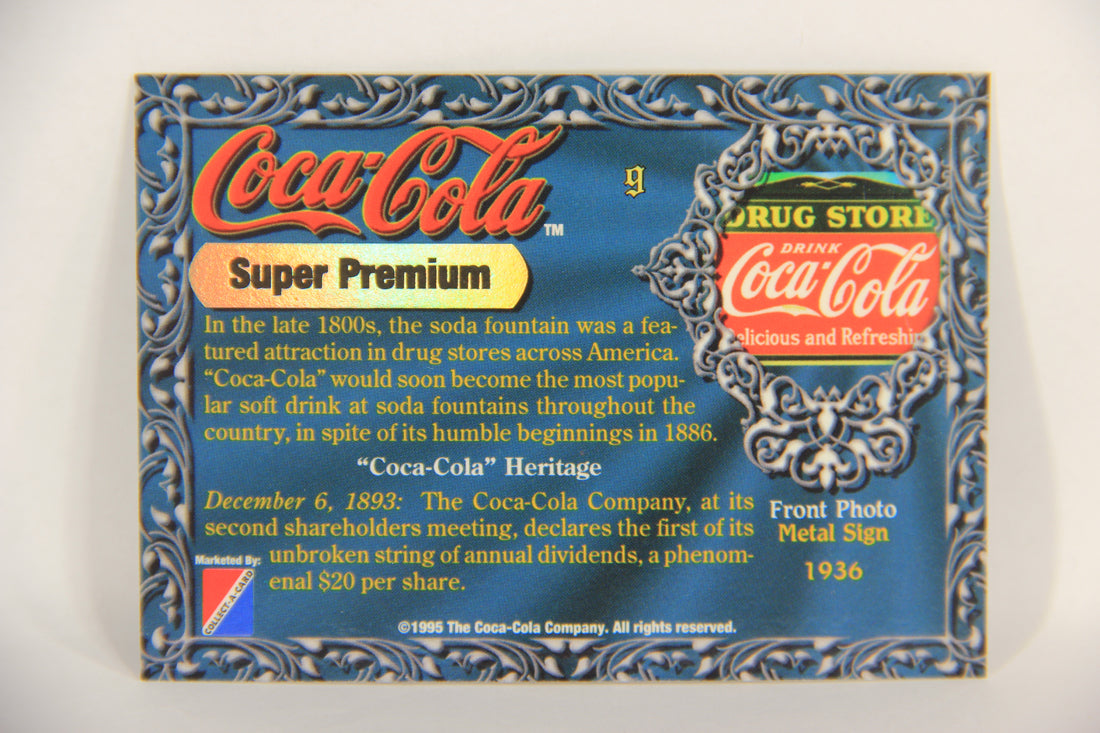 Coca-Cola Super Premium 1995 Trading Card #9 Metal Sign 1936 L017759