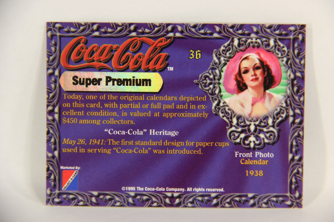 Coca-Cola Super Premium 1995 Trading Card #36 Calendar 1938 L017786