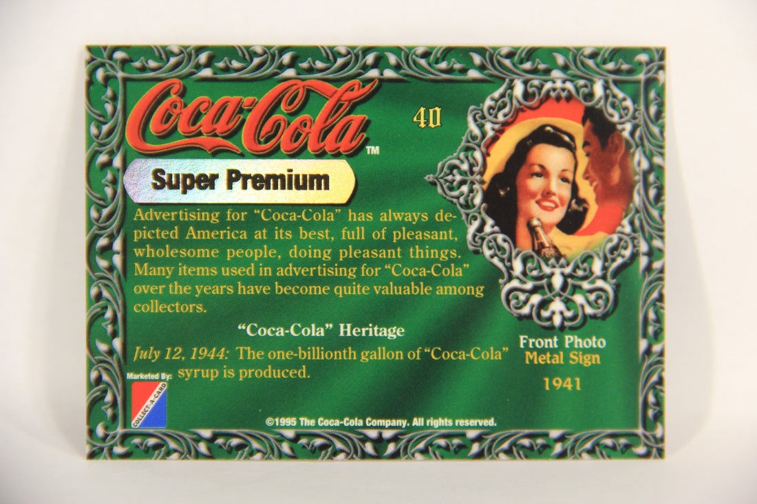 Coca-Cola Super Premium 1995 Trading Card #40 Metal Sign 1941 L017790