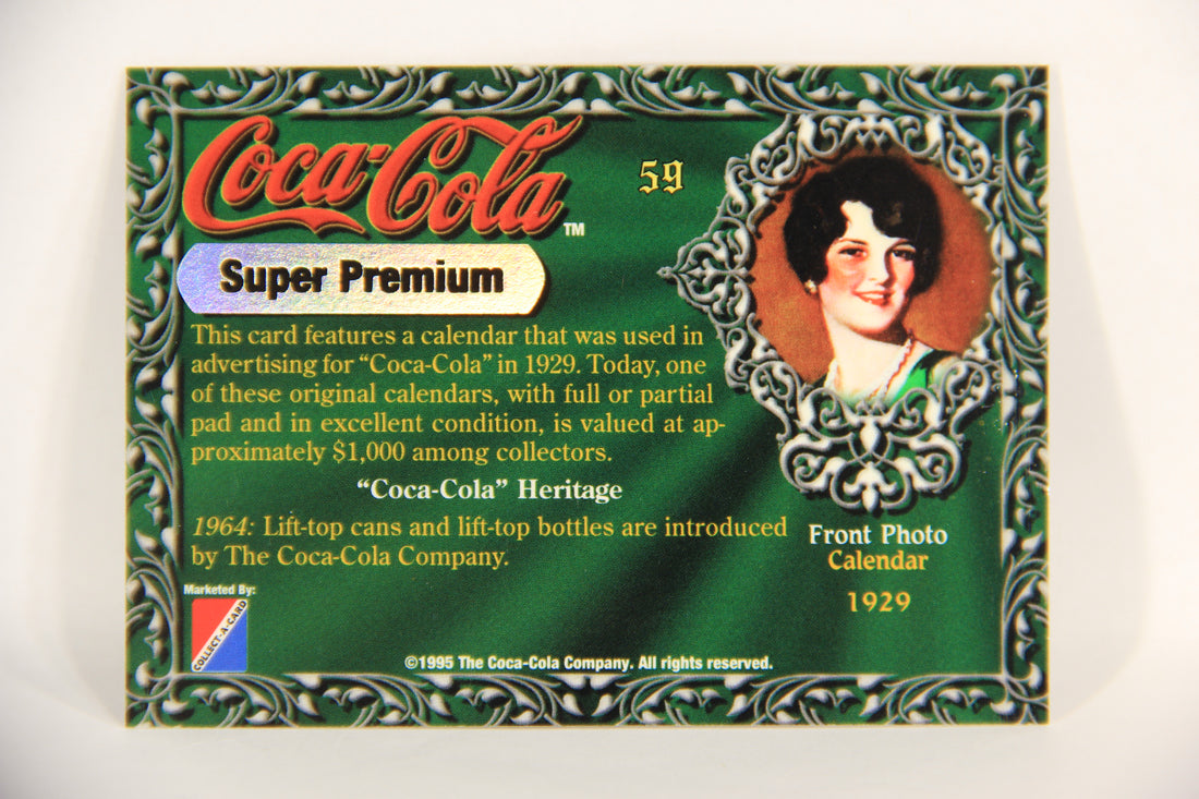 Coca-Cola Super Premium Collection 1995 Trading Card #59 Calendar 1929 L017809