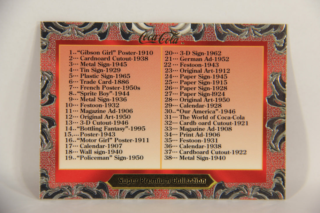 Coca-Cola Super Premium Collection 1995 Trading Card #60 Checklist L017810