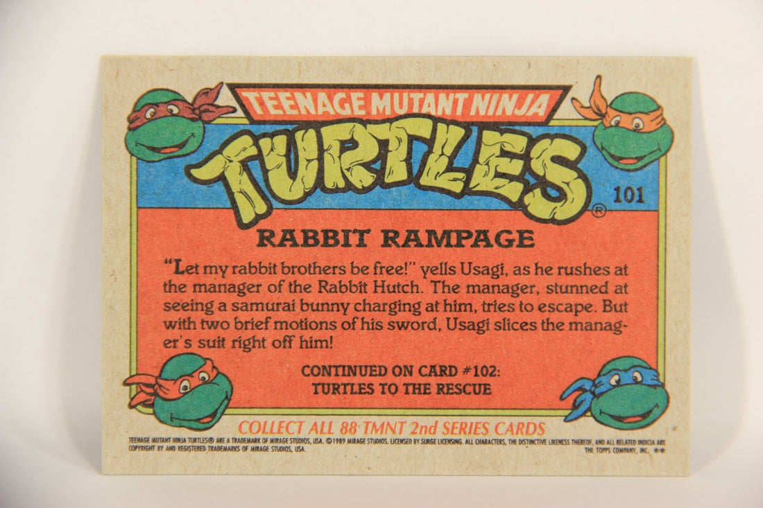 Teenage Mutant Ninja Turtles 2nd Series 1989 Trading Card #101 Rabbit Rampage L017823