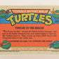 Teenage Mutant Ninja Turtles 2nd Series 1989 Trading Card #102 Turtles To The Rescue L017824