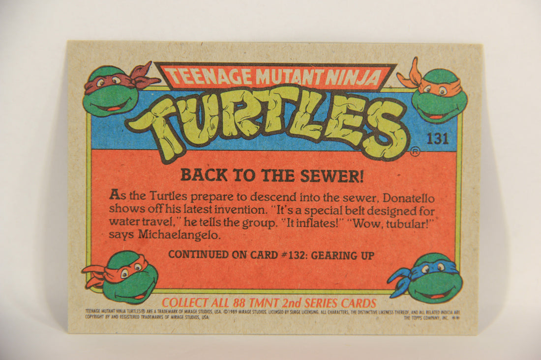 Teenage Mutant Ninja Turtles 2nd Series 1989 Trading Card #131 Back To The Sewer L017853