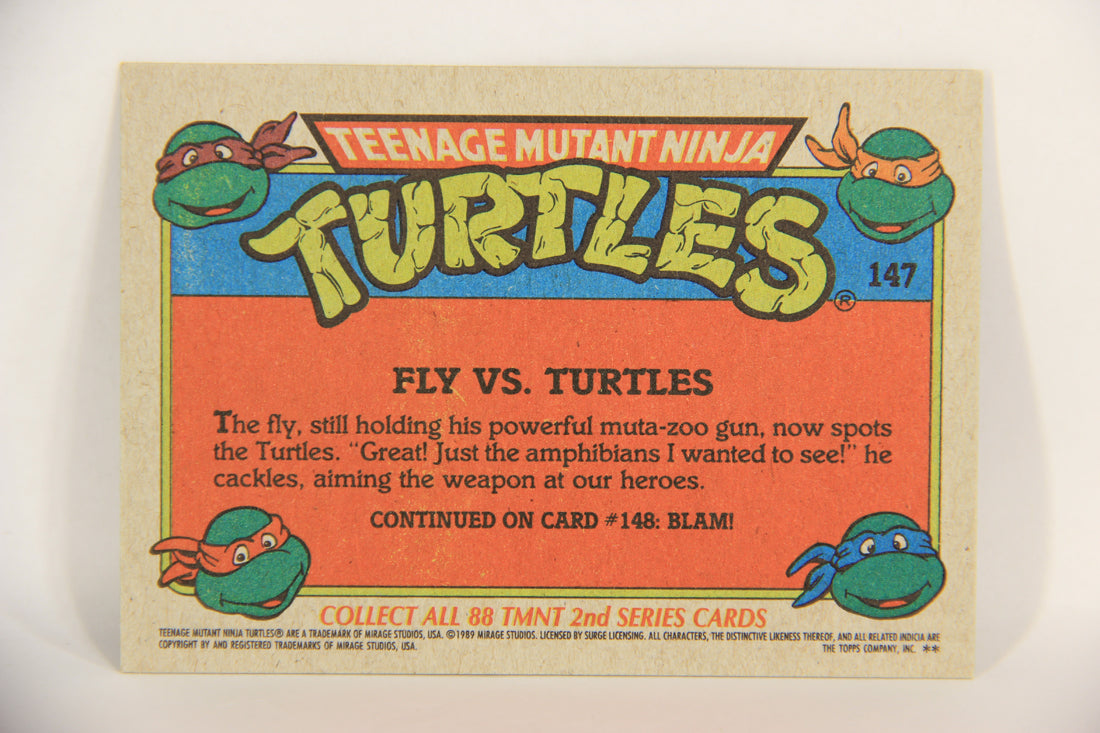 Teenage Mutant Ninja Turtles 2nd Series 1989 Trading Card #147 Fly Vs. Turtles L017869