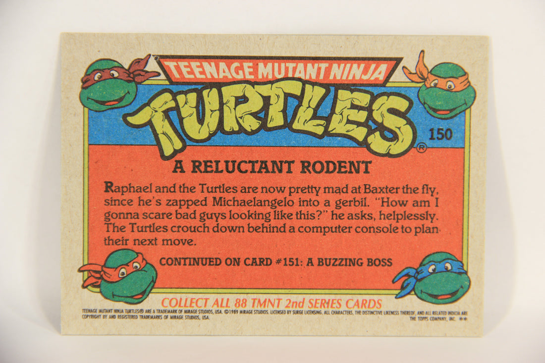 Teenage Mutant Ninja Turtles 2nd Series 1989 Trading Card #150 A Reluctant Rodent L017872