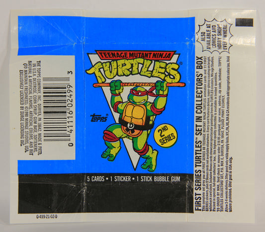 Teenage Mutant Ninja Turtles 2nd Series Trading Card 1989 Wax Wrapper ENG Topps L017911