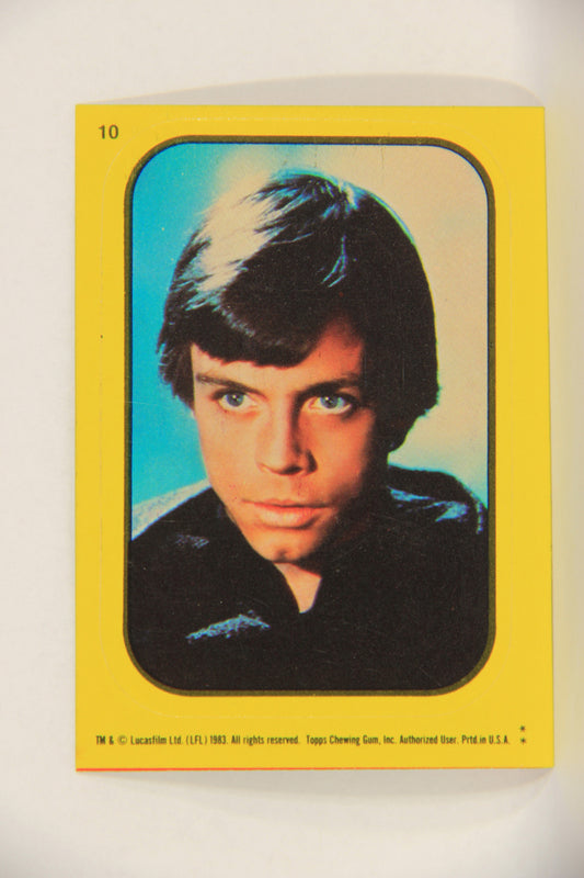 Star Wars ROTJ 1983 Topps Sticker Trading Card #10 Luke Skywalker - Yellow L017917