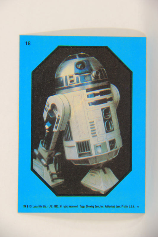 Star Wars ROTJ 1983 Topps Sticker Trading Card #18 R2-D2 - Blue - Faulty L017921