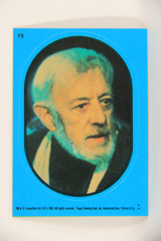 Star Wars ROTJ 1983 Topps Sticker Trading Card #19 Obi-Wan Kenobi - Blue L017922