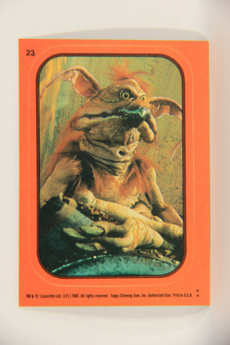 Star Wars ROTJ 1983 Topps Sticker Trading Card #23 Salacious Crumb - Orange L017923