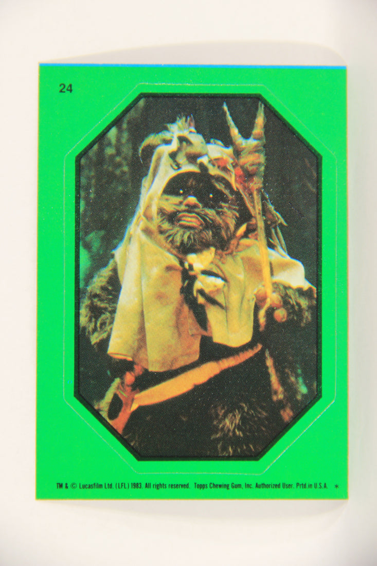 Star Wars ROTJ 1983 Topps Sticker Trading Card #24 Paploo - Green L017924