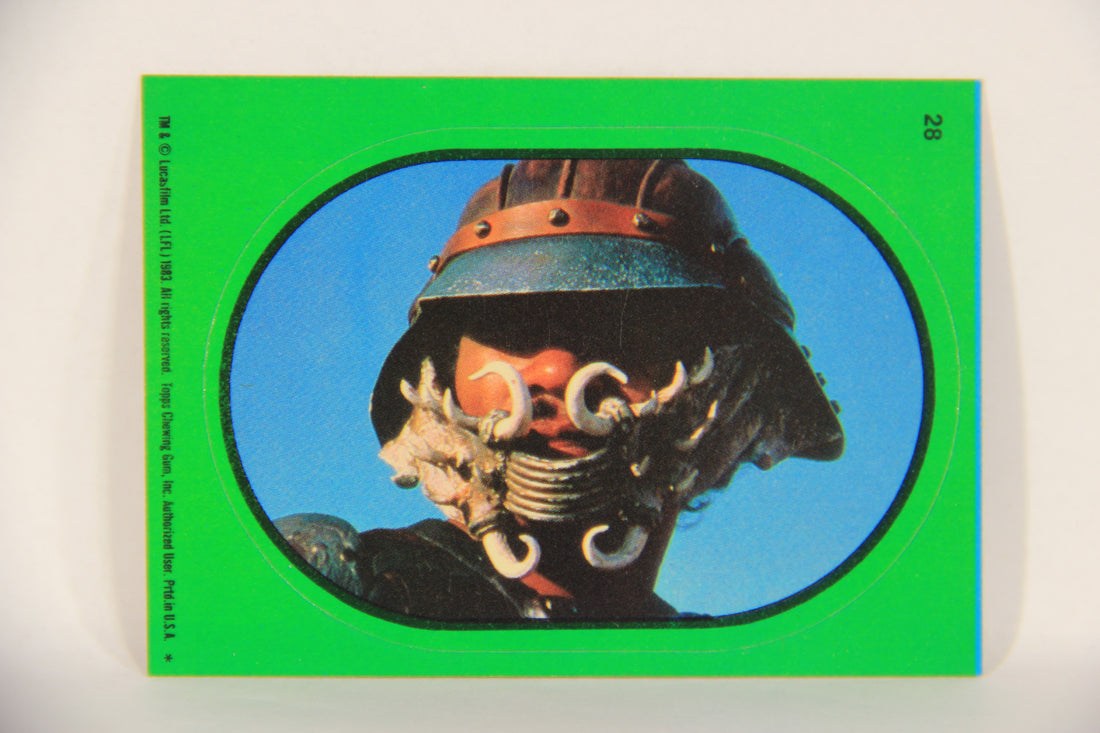 Star Wars ROTJ 1983 Topps Sticker Trading Card #28 Lando Skiff Disguise - Green L017925