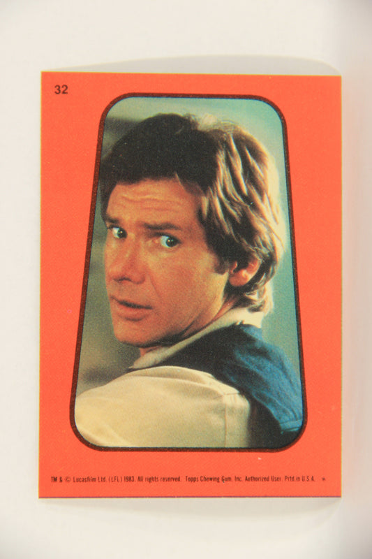 Star Wars ROTJ 1983 Topps Sticker Trading Card #32 Han Solo - Orange L017926