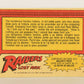 Raiders Of The Lost Ark 1981 Trading Card #14 Snagged By Belloq FR-ENG OPC L017940