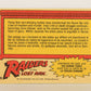 Raiders Of The Lost Ark 1981 Trading Card #29 Deadly Flames FR-ENG OPC L017955
