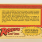 Raiders Of The Lost Ark 1981 Trading Card #33 Fleeing The Blazing Inferno FR-ENG OPC L017959