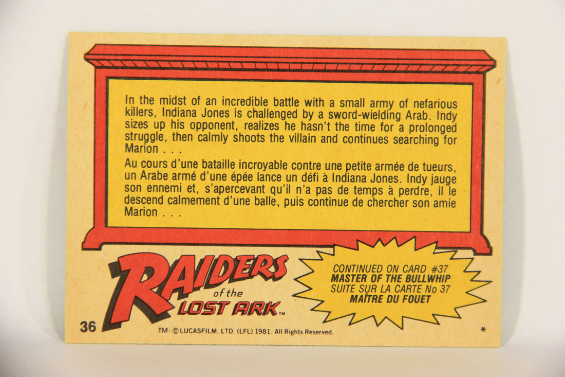 Raiders Of The Lost Ark 1981 Trading Card #36 The Challenge FR-ENG OPC L017962