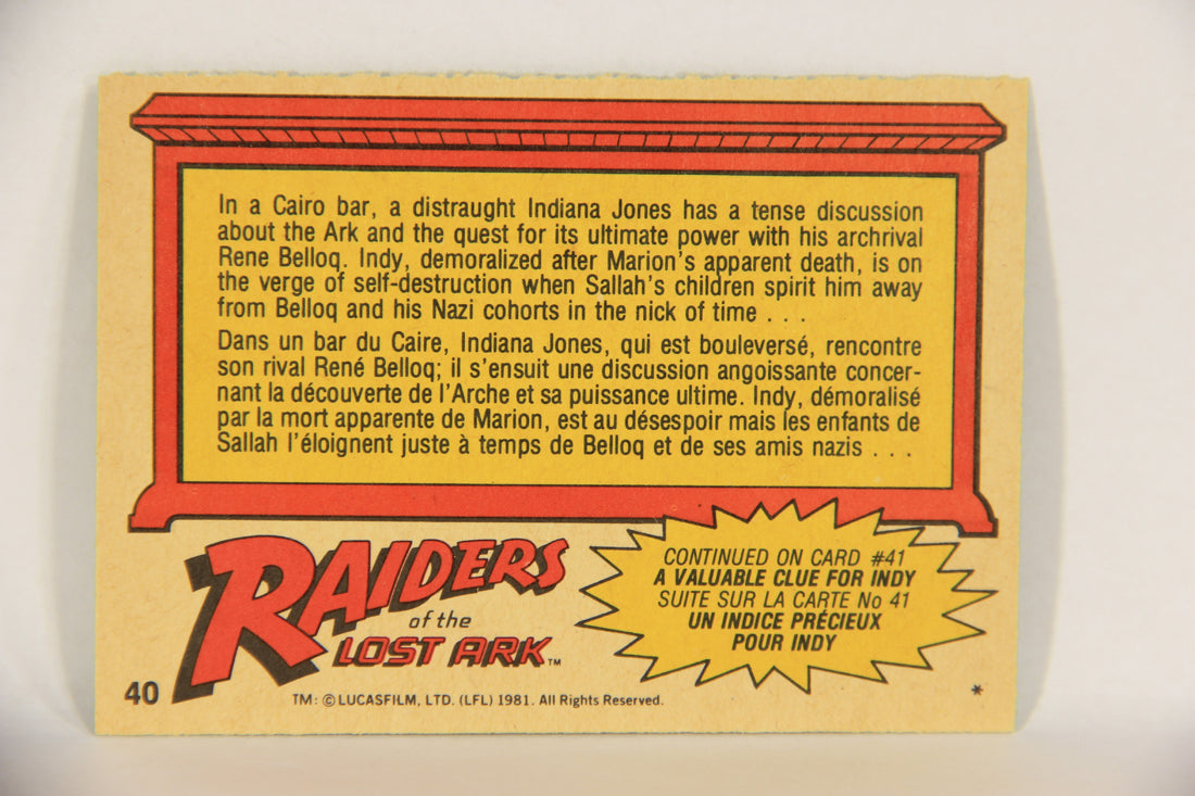 Raiders Of The Lost Ark 1981 Trading Card #40 The Rivals Meet FR-ENG OPC L017966