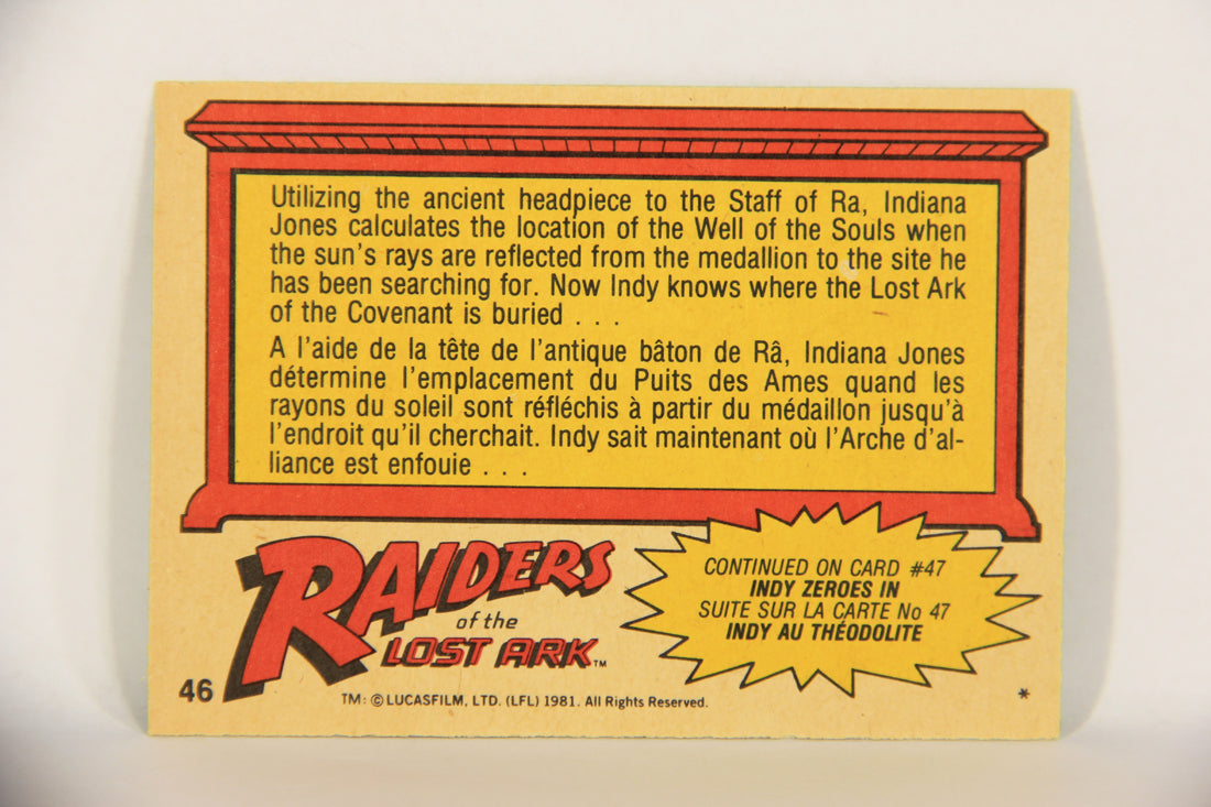 Raiders Of The Lost Ark 1981 Trading Card #46 The Key To Eternity FR-ENG OPC L017972
