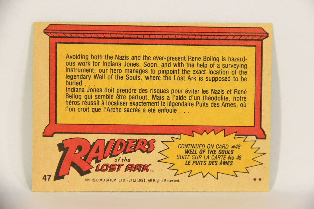 Raiders Of The Lost Ark 1981 Trading Card #47 Indy Zeroes In FR-ENG OPC L017973