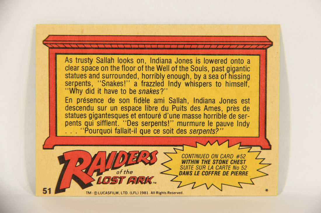 Raiders Of The Lost Ark 1981 Trading Card #51 Chamber Of Death FR-ENG OPC L017977