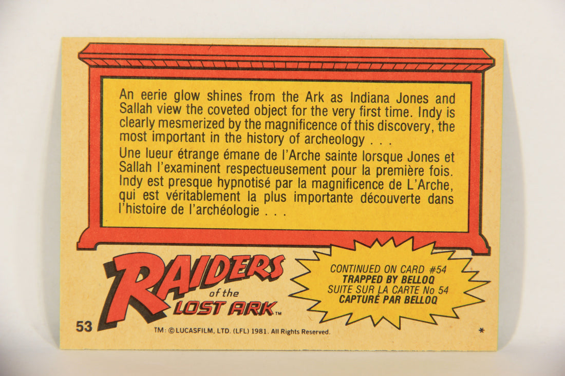 Raiders Of The Lost Ark 1981 Trading Card #53 Ark Of The Covenant FR-ENG OPC L017979
