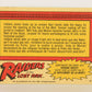 Raiders Of The Lost Ark 1981 Trading Card #56 Our Heroes Doomed FR-ENG OPC L017982