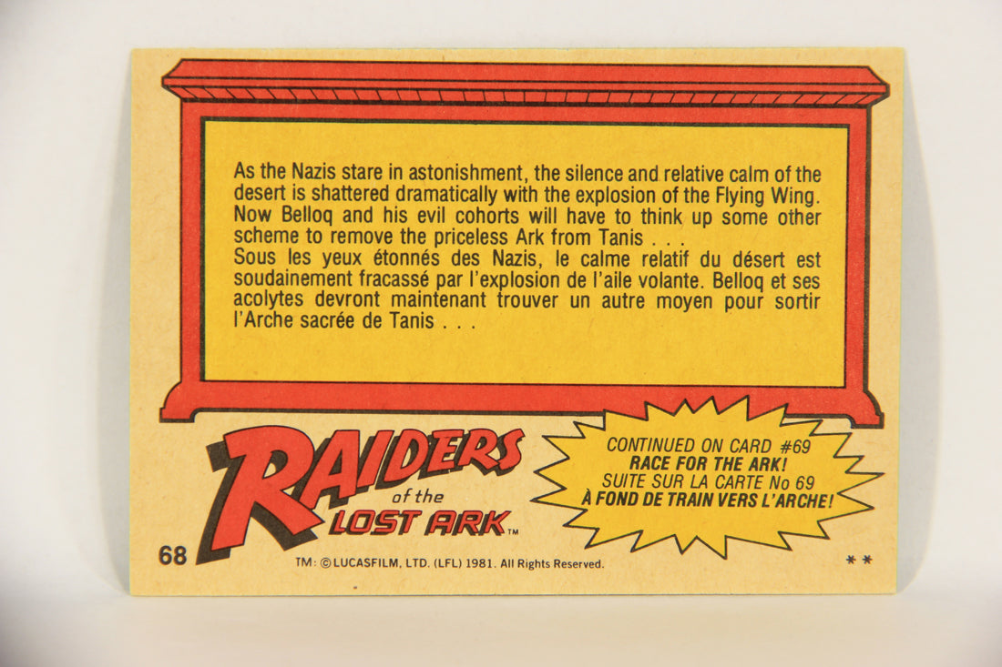 Raiders Of The Lost Ark 1981 Trading Card #68 Destruction Of The Flying Wing FR-ENG OPC L017994