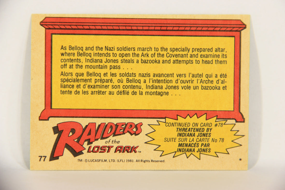 Raiders Of The Lost Ark 1981 Trading Card #77 The March To Destiny FR-ENG OPC L018003
