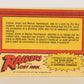 Raiders Of The Lost Ark 1981 Trading Card #81 The Way To The Altar FR-ENG OPC L018007