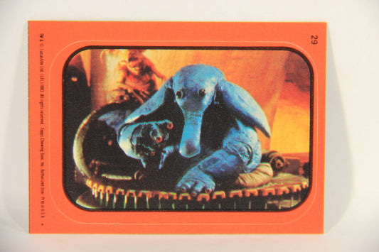 Star Wars ROTJ 1983 Topps Sticker Trading Card #29 Max Rebo - Orange - Faulty L018025