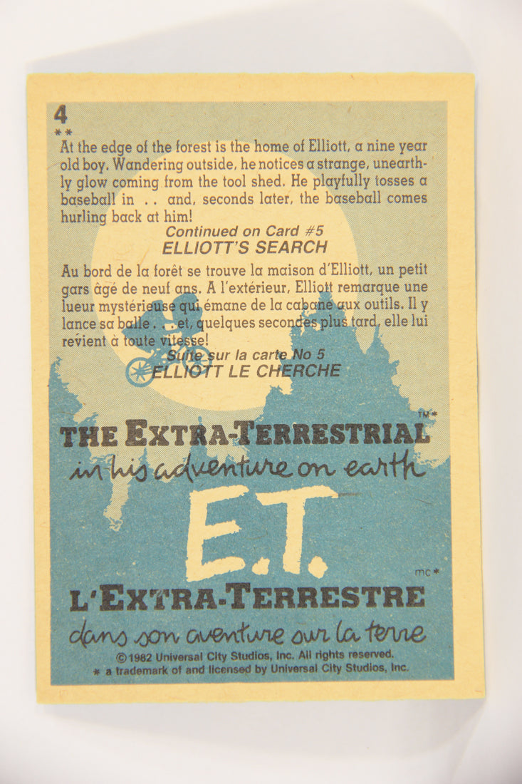 E.T. The Extra-Terrestrial 1982 Trading Card #4 Mysterious Glow FR-ENG OPC L018031