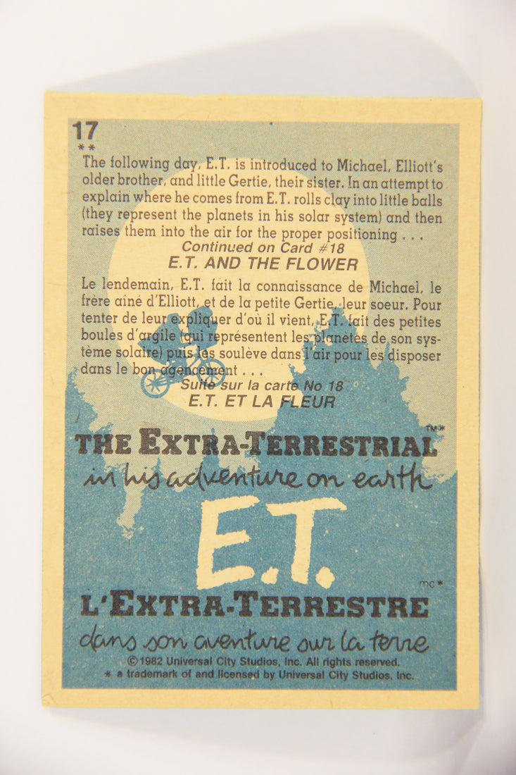 E.T. The Extra-Terrestrial 1982 Trading Card #17 Where Do You Come From FR-ENG OPC L018044