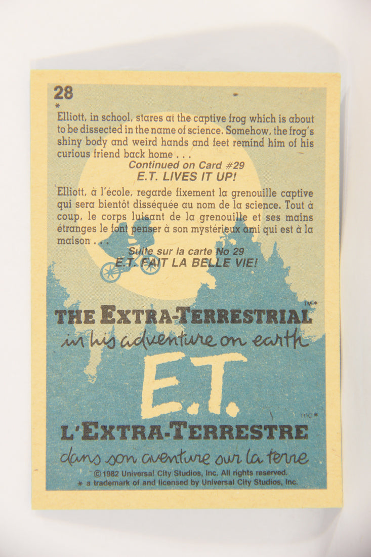 E.T. The Extra-Terrestrial 1982 Trading Card #28 Elliott In School FR-ENG OPC L018055