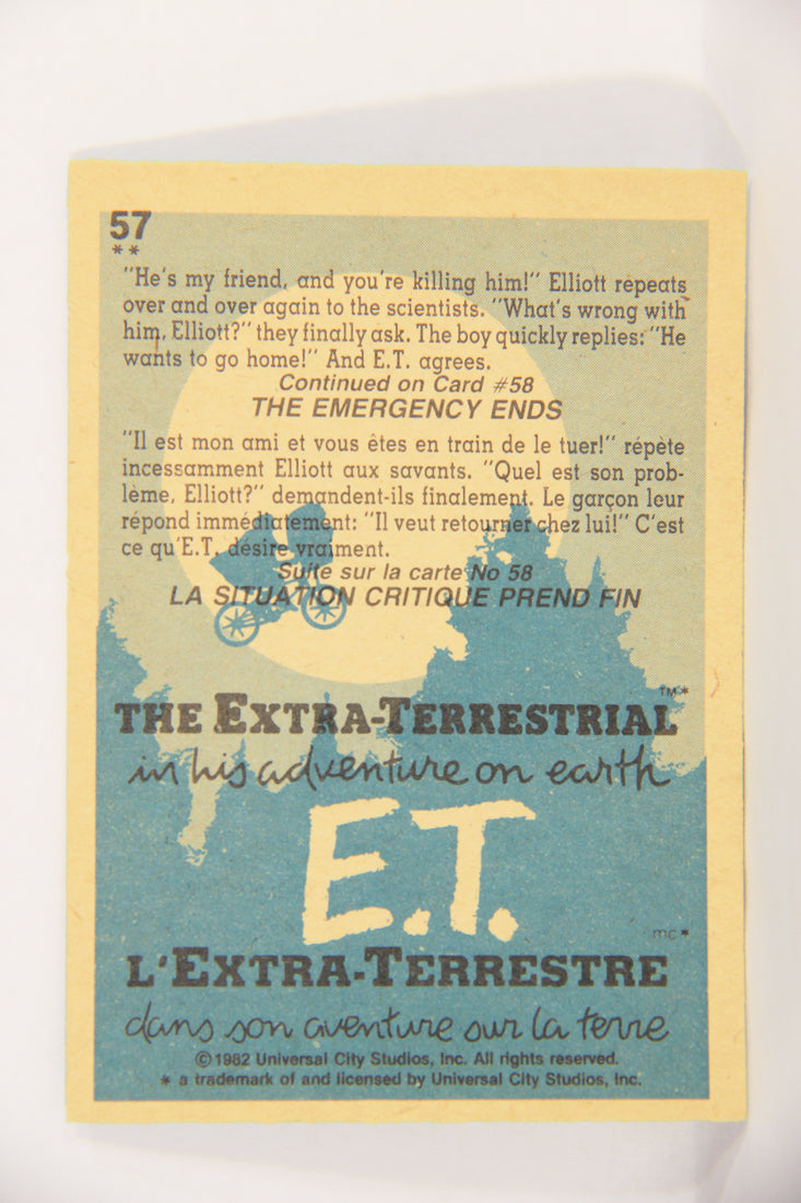 E.T. The Extra-Terrestrial 1982 Trading Card #57 You're Killing Us Both FR-ENG OPC L018084