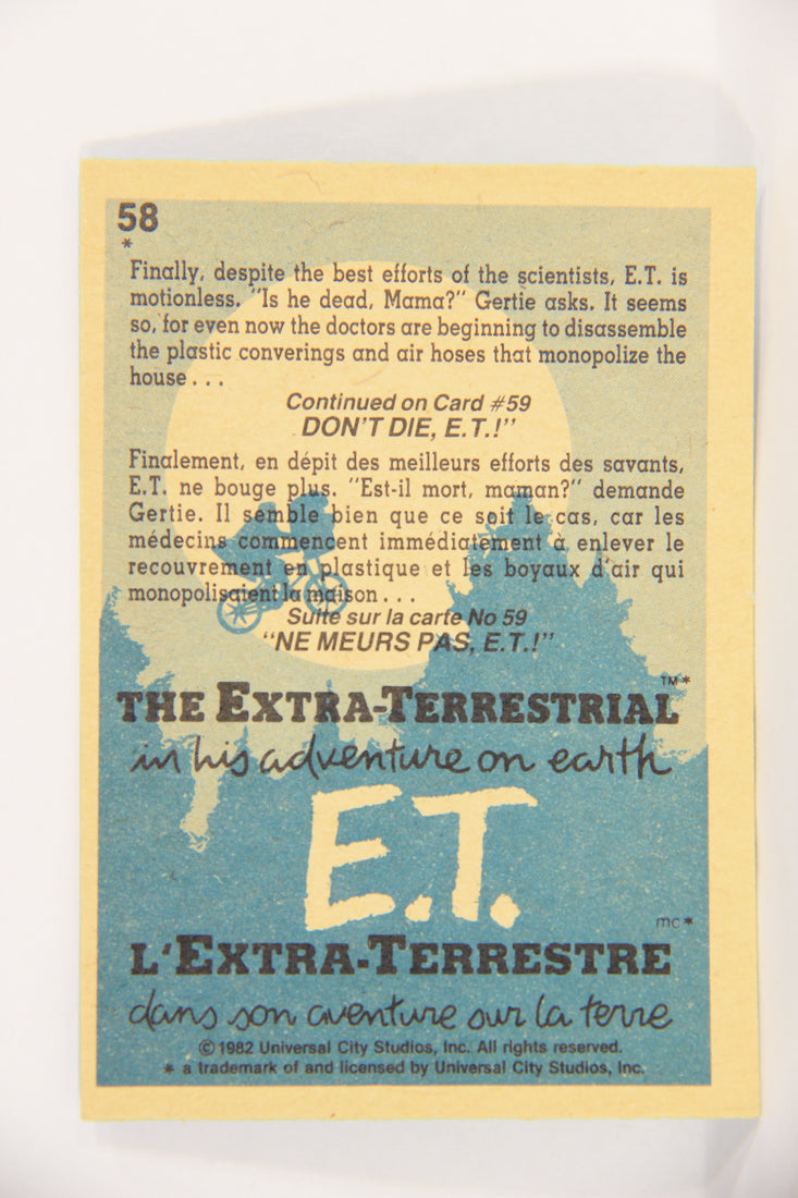 E.T. The Extra-Terrestrial 1982 Trading Card #58 The Emergency Ends FR-ENG OPC L018085