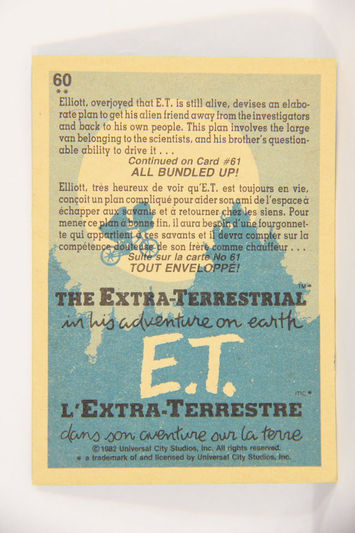 E.T. The Extra-Terrestrial 1982 Trading Card #60 The Escape Plan FR-ENG OPC L018087