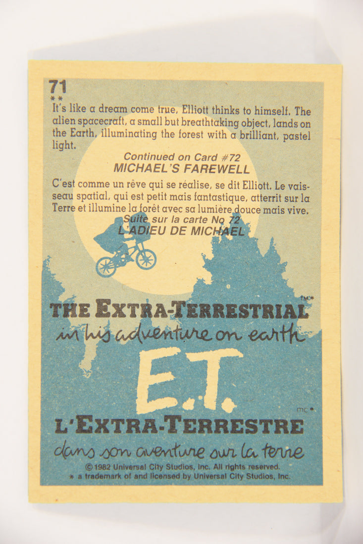 E.T. The Extra-Terrestrial 1982 Trading Card #71 Cosmic Landing FR-ENG OPC L018098