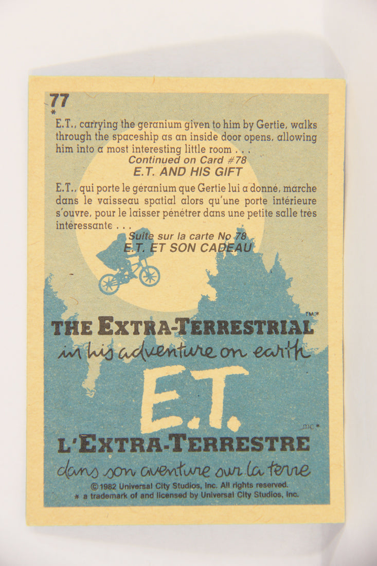 E.T. The Extra-Terrestrial 1982 Trading Card #77 Entering The Ship FR-ENG OPC L018104