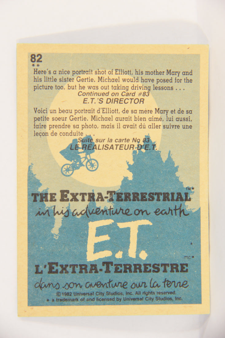 E.T. The Extra-Terrestrial 1982 Trading Card #82 Elliott's Family FR-ENG OPC L018109