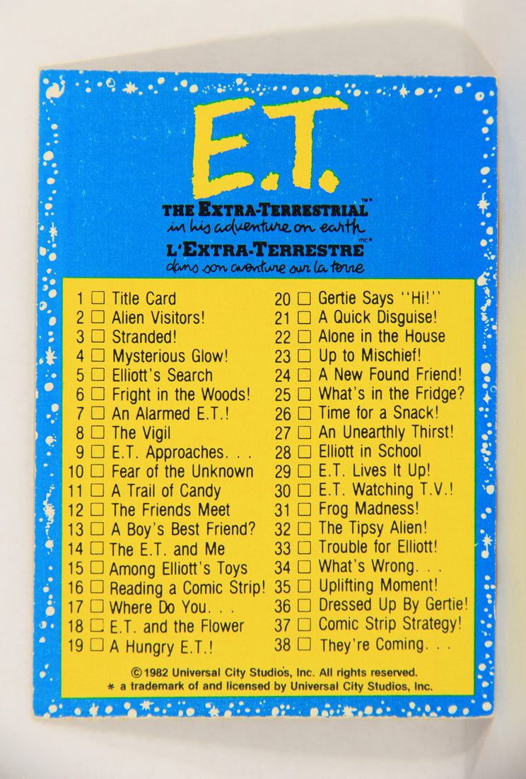 E.T. The Extra-Terrestrial 1982 Trading Card #87 Checklist FR-ENG O-Pee-Chee L018114