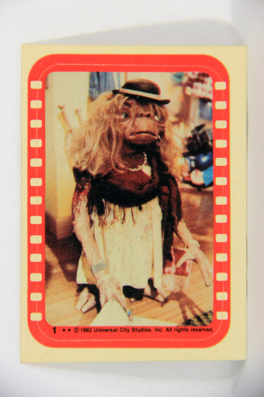 E.T. The Extra-Terrestrial 1982 Trading Card Sticker #1 E.T. Dressed As Woman L018115