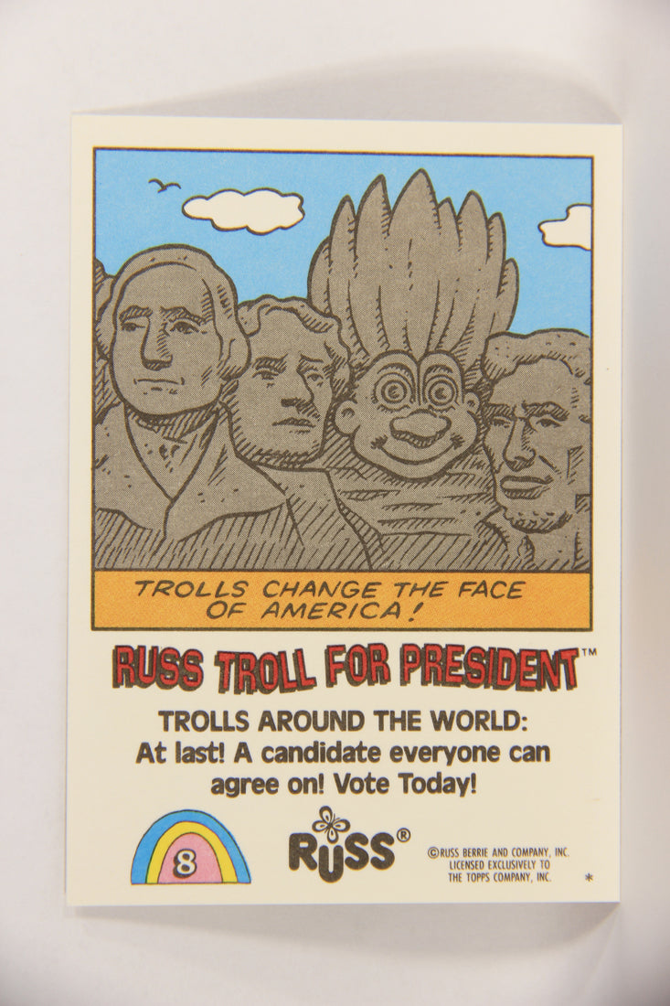 Russ Trolls 1992 Topps Trading Card #8 Russ Troll For President ENG L018348