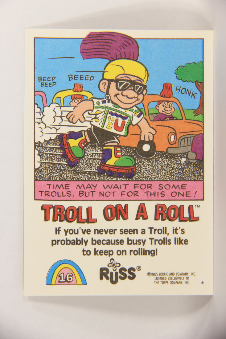 Russ Trolls 1992 Topps Trading Card #16 Troll On A Roll ENG L018356