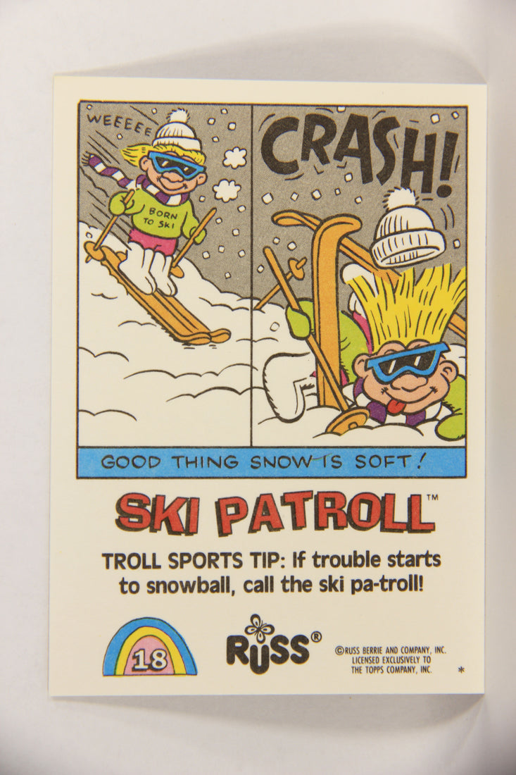 Russ Trolls 1992 Topps Trading Card #18 Ski Patroll ENG L018358