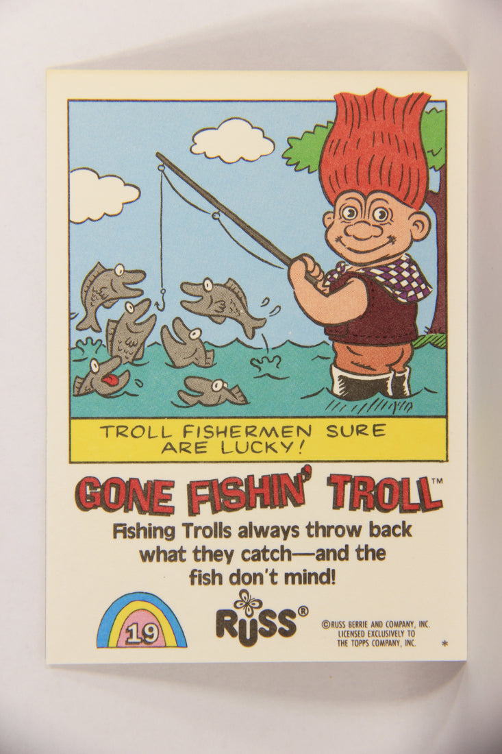 Russ Trolls 1992 Topps Trading Card #19 Gone Fishin' Troll ENG L018359