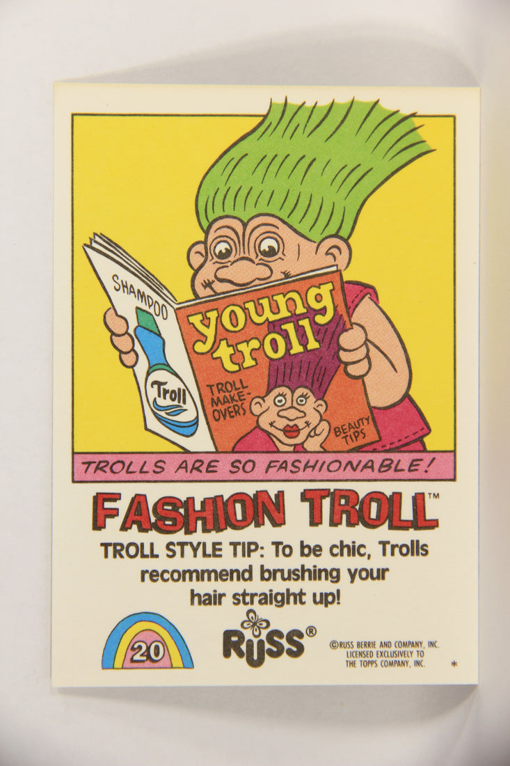 Russ Trolls 1992 Topps Trading Card #20 Fashion Troll ENG L018360