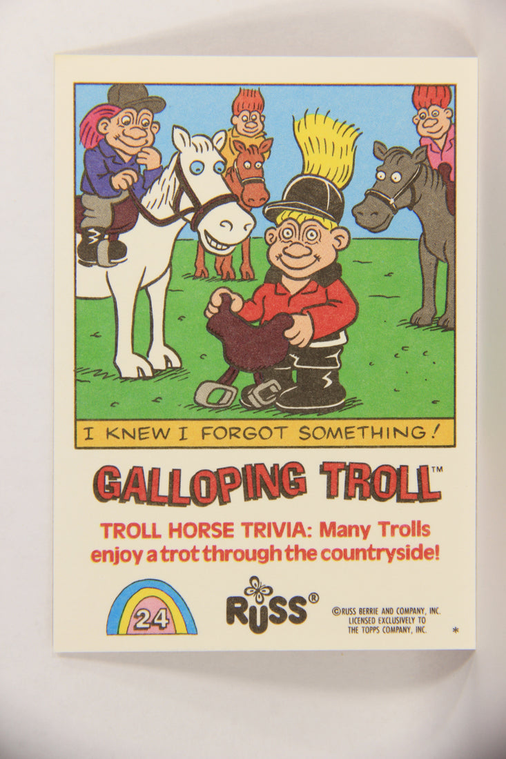 Russ Trolls 1992 Topps Trading Card #24 Galloping Troll ENG L018364