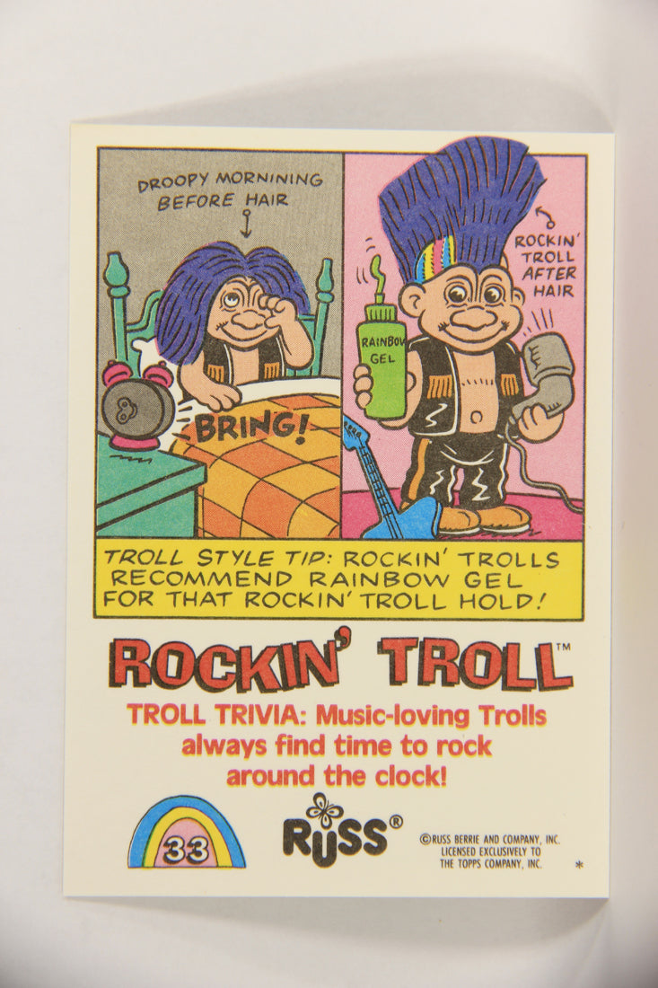 Russ Trolls 1992 Topps Trading Card #33 Rockin' Troll ENG L018373